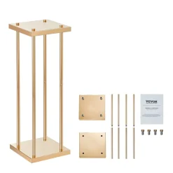 VEVOR 4PCS Gold Metal Column Wedding Flower Stand, 31.5inch High With Metal Laminate, Vase Geometric Centerpiece Stands, Cylindrical Floral Display Rack for Events Reception, Party Road Leads
