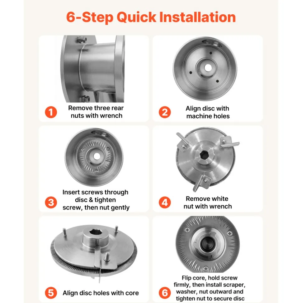 VEVOR 2PCS Grinding Sheets for Electric Grain Mill Grinder, Cast Iron Dry Grinding Discs, Replacement Grinding Plates Compatible with VEVOR HN-2200, HN-3000 Corn Spice Mill Grinder