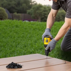 VEVOR 500PCS Hidden Deck Fasteners for Composite Decking Board, Universal Composite T Clips & Plastic Hidden Fasteners with Metal Screws,Polypropylene PP Clips Works with 0.26 inch Gaps, Black