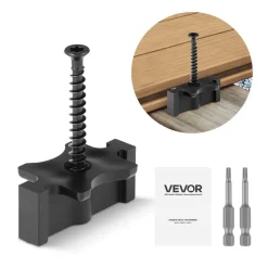 VEVOR 900PCS Hidden Deck Fasteners for Composite Decking Board, Universal Composite T Clips & Plastic Hidden Fasteners with Metal Screws,Polypropylene PP Clips Works with 0.26 inch Gaps, Black