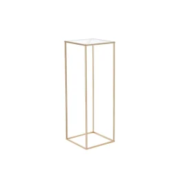 VEVOR 10PCS 31.5inch High Wedding Flower Stand, With Acrylic Laminate,Metal Vase Column Geometric Centerpiece Stands, Gold Rectangular Floral Display Rack for Events Reception, Party Decoration