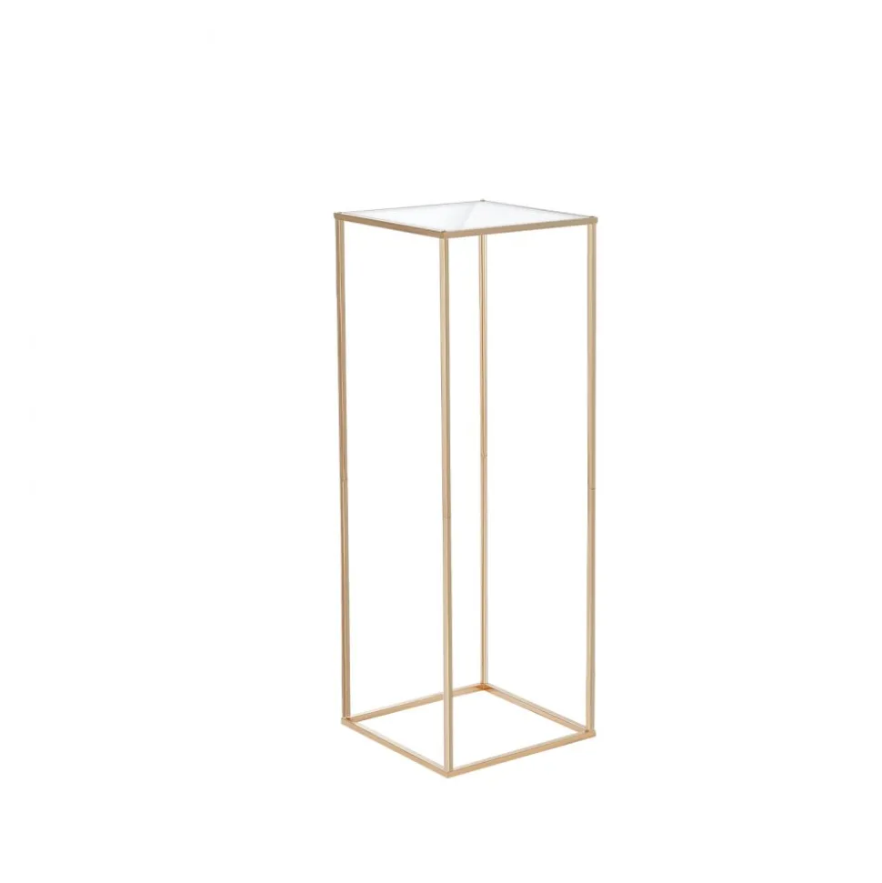 VEVOR 10PCS 31.5inch High Wedding Flower Stand, With Acrylic Laminate,Metal Vase Column Geometric Centerpiece Stands, Gold Rectangular Floral Display Rack for Events Reception, Party Decoration