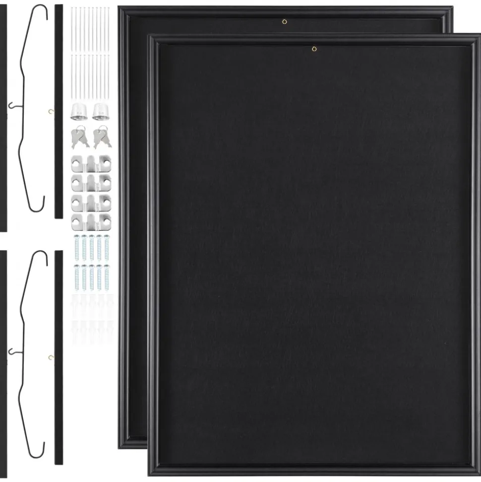 VEVOR 2PCs Jersey Display Frame Case, 23.3x31.2x1.5 in, Large Lockable Sport Jersey Shadow Box with 98% UV Protection PC Glass and Hangers, for Baseball Basketball Football Hockey Shirt and Uniform