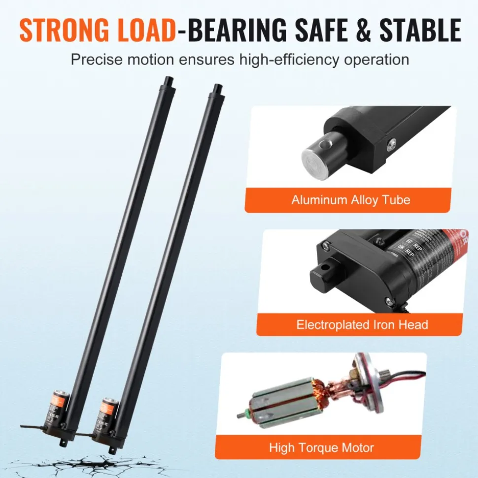 VEVOR 2PCS Linear Actuator Kit, 30 Inch High Speed 0.35"/s Linear Motion Actuator 12V, 220lbs/1000N Linear Actuator for TV/Table/Sofa Lifting, IP54 Protection - Wireless Remote Control Included