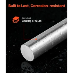 VEVOR 2PCS Linear Motion Rod, 20 mm x 1200 mm (0.79 x 47.24 in), SFC20 Carbon Steel Linear Rod Shaft, Anti Rust and High Precision, High Hardness Shaft, for Cutting Grinding Milling Drilling Machine