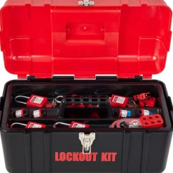 VEVOR 42 PCS Lockout Tagout Kits, Electrical Safety Loto Kit Includes Padlocks, 5 Kinds of Lockouts, Hasps, Tags & Ties, Box, Lockout Safety Tools for Electrical Risk Removal in Industrial, Machinery