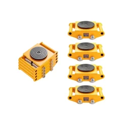 VEVOR 4PCS Machinery Skate Dolly, 26455LBS/12T Industrial Machinery Mover, Heavy Duty Carbon Steel Machinery Moving Skate & 4 Carbon Steel Wheels and 360° Rotation Non-slip Cap for Warehouse, Factory
