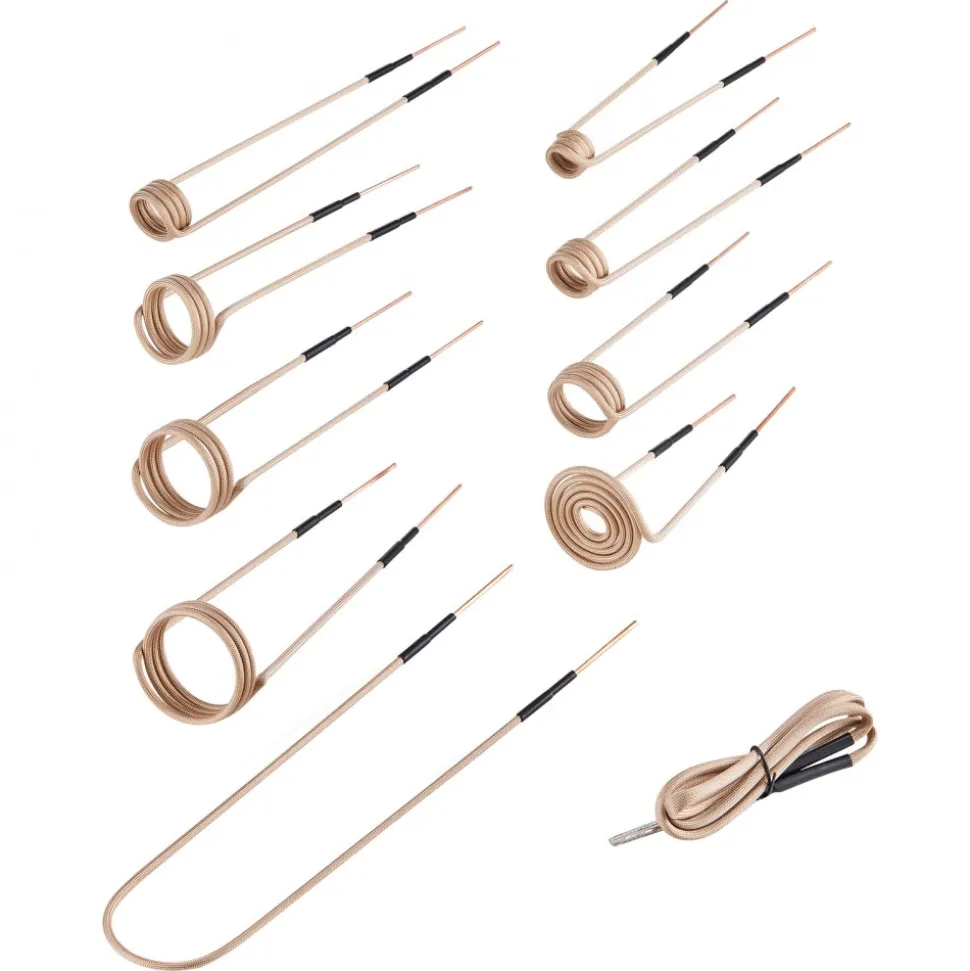 VEVOR 10PCS Magnetic Induction Heater Coil, Induction Heating Coil Accessories Kit with Flexibility and Long Lifespan, for Removing Rusty Bolts and Nuts, 8 Coils + 1 U-Shaped + 1 Free Forming