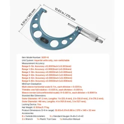 VEVOR 6 PCS Micrometer Set, 0-1
