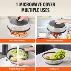 VEVOR 2PCS Microwave Splatter Covers, 10.4