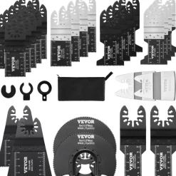 VEVOR 30PCS Multi Tool Blades Kits, Universal Quick Release Oscillating Saw Blades, 8 Types Wood Metal Plastic Oscillating Tool Blades, Fit Dewalt Bosch Milwaukee Hitachi Chicago Craftsman