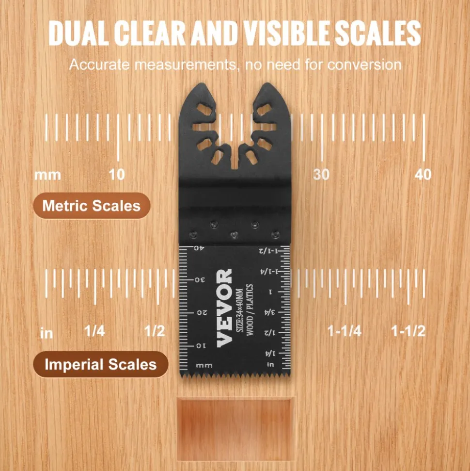 VEVOR 50PCS Oscillating Saw Blades, Universal Quick Release Oscillating Saw Blades, Multitool Tool Blades for Wood Plastic Aluminum, Fit Dewalt Bosch Milwaukee Hitachi Chicago Craftsman