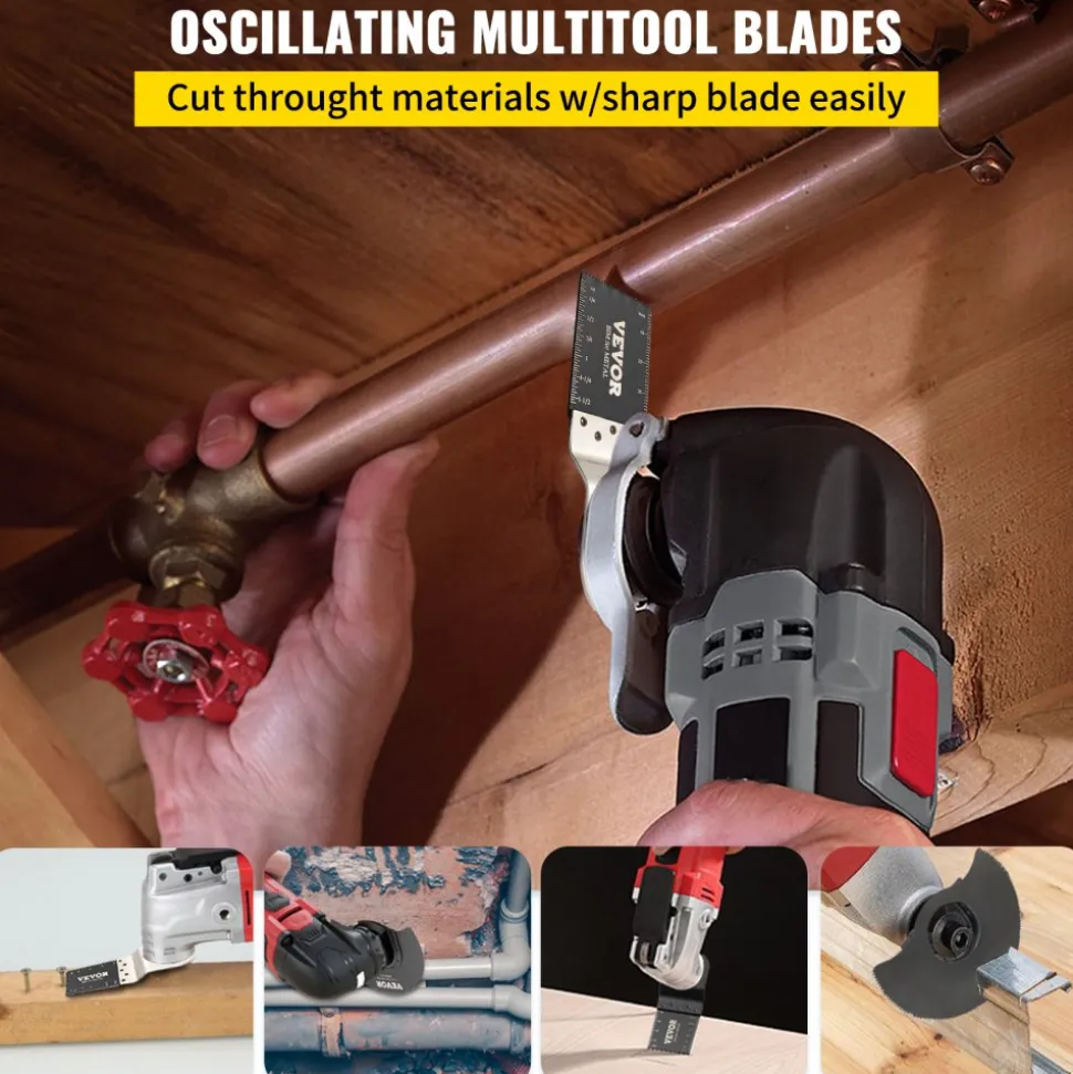 VEVOR 50 PCS Oscillating Saw Blades, Quick Release Multitool Blades Kit, HCS Tool Blades for Wood Plastic Metal Nails Bolts, Compatible with Dewalt Dremel Fein Worx Bosch Makita Milwaukee