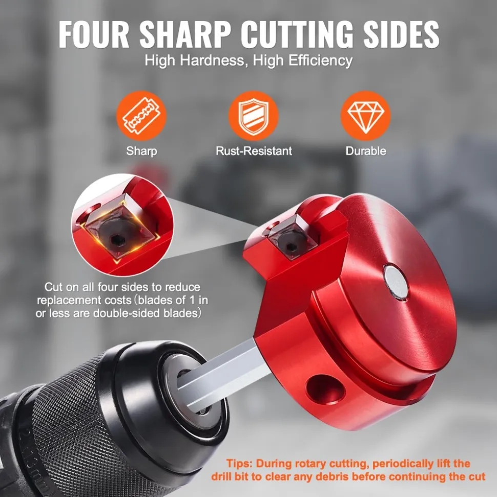 VEVOR 6Pcs PVC Pipe Reamer Kit, Plastic Pipe Fitting Socket Saver Kit, Includes 3/4", 1", 1-1/2", 2", 3", 4'', for PVC, CPVC, ABS Fittings, with Tool Box, for Exhaust, Drain, Water Pipes Cleaning