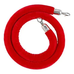 VEVOR 2 Pcs Red Velvet Stanchion Ropes, 5 ft Crowd Control Stanchion Red Velvet Ropes with Silver Hooks, Post Queue Barrier Carpet Rope for Carpet Events Movie Theaters Grand Openings Hotels Party