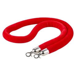 VEVOR 4 Pcs Red Velvet Stanchion Ropes, 5 ft Crowd Control Stanchion Red Velvet Ropes with Silver Hooks, Post Queue Barrier Carpet Rope for Carpet Events Movie Theaters Grand Openings Hotels Party