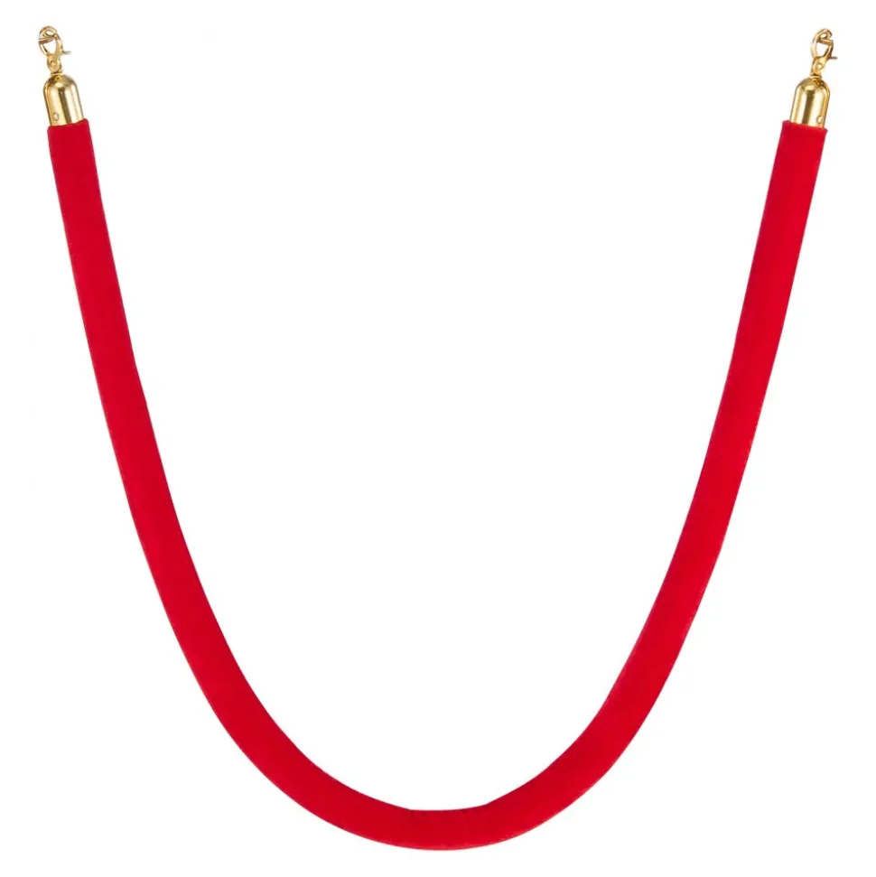 VEVOR 2 Pcs Red Velvet Stanchion Ropes, 5 ft Crowd Control Stanchion Red Velvet Ropes with Gold Hooks, Post Queue Barrier Carpet Rope for Carpet Events Movie Theaters Grand Openings Hotels Party