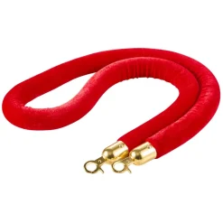VEVOR 2 Pcs Red Velvet Stanchion Ropes, 5 ft Crowd Control Stanchion Red Velvet Ropes with Gold Hooks, Post Queue Barrier Carpet Rope for Carpet Events Movie Theaters Grand Openings Hotels Party