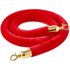 VEVOR 2 Pcs Red Velvet Stanchion Ropes, 5 ft Crowd Control Stanchion Red Velvet Ropes with Gold Hooks, Post Queue Barrier Carpet Rope for Carpet Events Movie Theaters Grand Openings Hotels Party