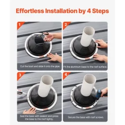 VEVOR 2 Pcs Roof Pipe Flashing Boots, Fit Pipe OD 6