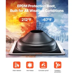 VEVOR 2 Pcs Roof Pipe Flashing Boots, Fit Pipe OD 6-3/4