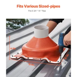 VEVOR 2 PCs Roof Pipe Flashing Boots, Fit Pipe OD 6-1/4