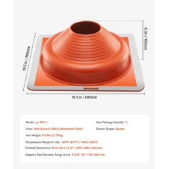 VEVOR 2 PCs Roof Pipe Flashing Boots, Fit Pipe OD 6-1/4