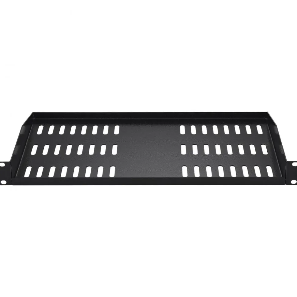 VEVOR 2PCS 1U Server Rack Shelf, 10"/254 mm Depth, 50 lbs Max Load Capacity Vented Cantilever or Wall Mount Rack Mount Shelf with Tray, Good Air Circulation for 19" Network Cabinet or Equipment Rack