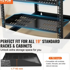 VEVOR 2PCS 1U Server Rack Shelf, 10