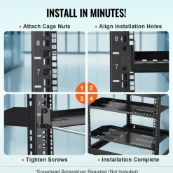 VEVOR 2PCS 1U Server Rack Shelf, 10