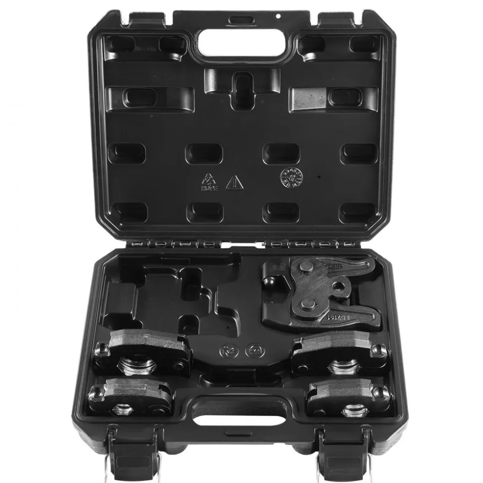 VEVOR 5PCS VUS Pressing Kit, 4PCS Press Rings (1/2", 3/4", 1", 1-1/4") & R8 Actuator - Compatible with ProPress Copper Pipes, Work with 24KN Compact Press Tools for 180° Operation