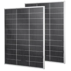 VEVOR 2PCS 100W Bifacial Solar Panels, 23% High-Efficiency N-Type Monocrystalline PV Module with MC4 Output & Aluminum Frame, IP67 Waterproof Solar Panel for Car Boat RV Flat Rooftop Off-Grid