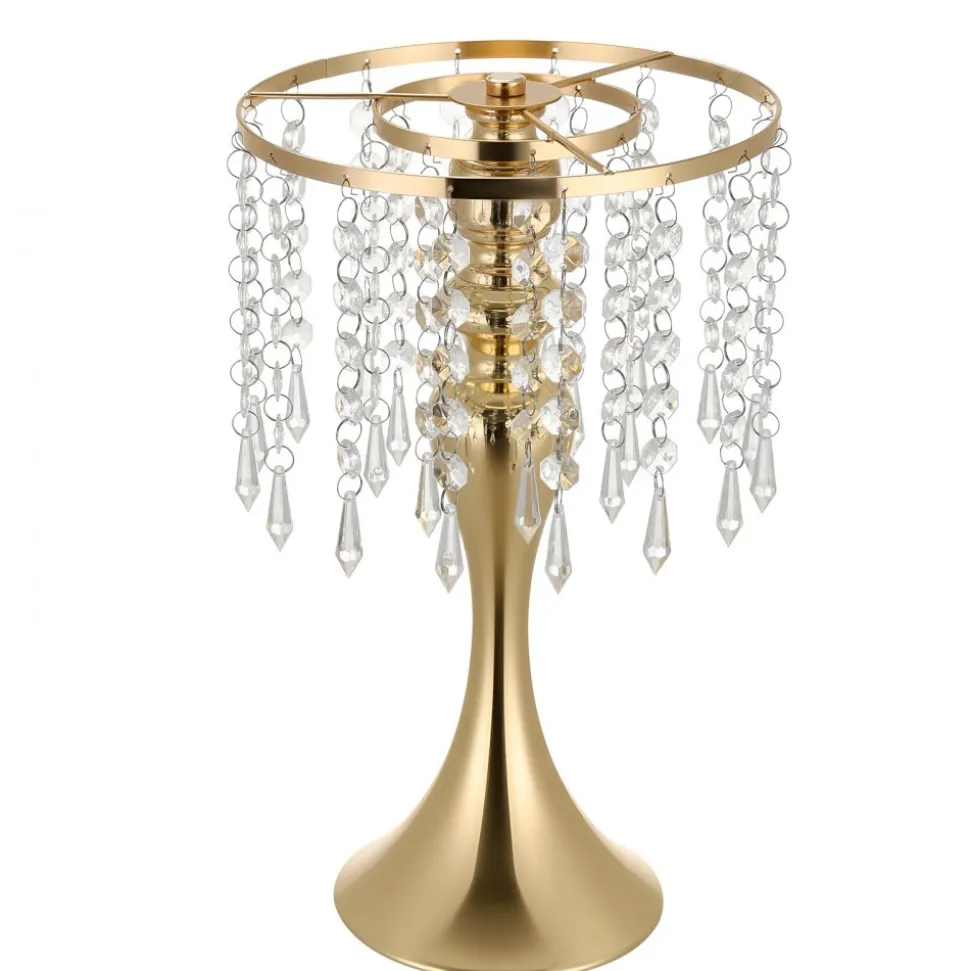 VEVOR 20 PCS Wedding Flower Vase, 13.4 in Tall Flower Table Centerpieces, Crystal Banquet Vases Easy Installation, Electroplated Finish, Versatile Arrangement Stand for Party Events Home Decor, Gold