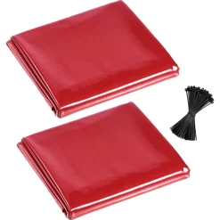 VEVOR 2PCS Welding Curtains, 6 x 8FT Welding Screen Curtain, Flame-Resistant Vinyl Safety Protective Screen with 6-Level UV Protection & Hanging Holes, Portable for Workshop/Industrial Use, Red