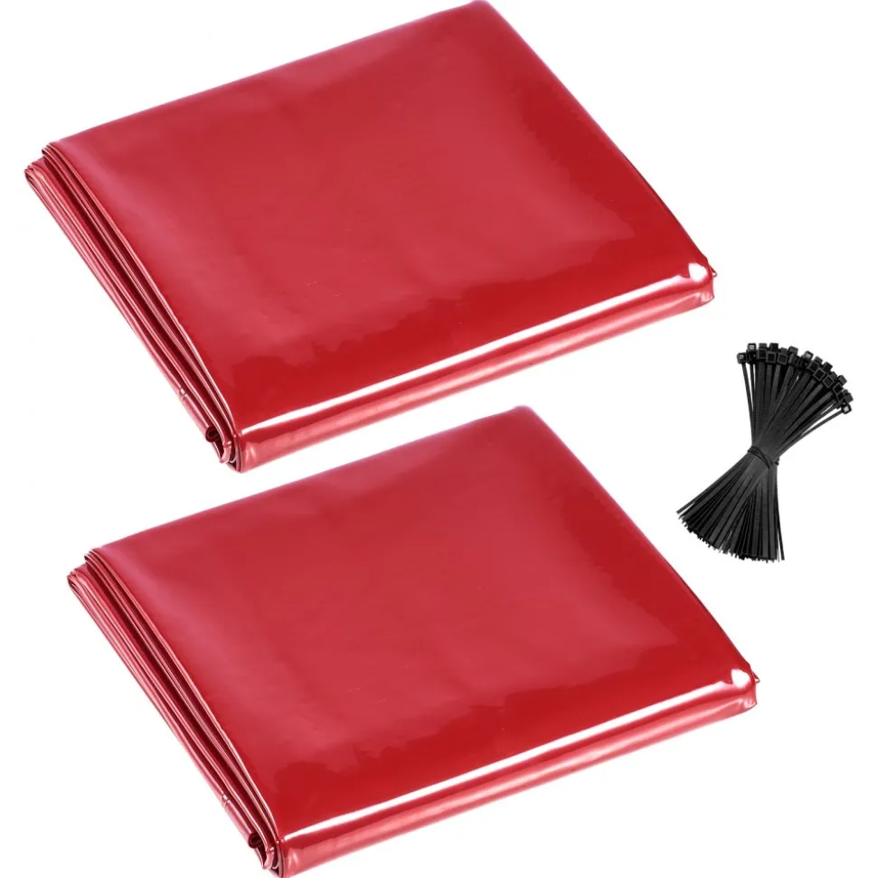 VEVOR 2PCS Welding Curtains, 6 x 8FT Welding Screen Curtain, Flame-Resistant Vinyl Safety Protective Screen with 6-Level UV Protection & Hanging Holes, Portable for Workshop/Industrial Use, Red