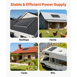 VEVOR 2PCS 100W Monocrystalline Solar Panels, 23% High-Efficiency Mono PV Module with Stable MC4 Output & Aluminum Frame, IP65 Waterproof Solar Panel for Car Boat RV Flat Rooftop Off-Grid Applications