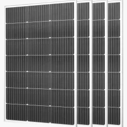 VEVOR 4PCS 100W Monocrystalline Solar Panels, 23% High-Efficiency Mono PV Module with Stable MC4 Output & Aluminum Frame, IP65 Waterproof Solar Panel for Car Boat RV Flat Rooftop Off-Grid Applications