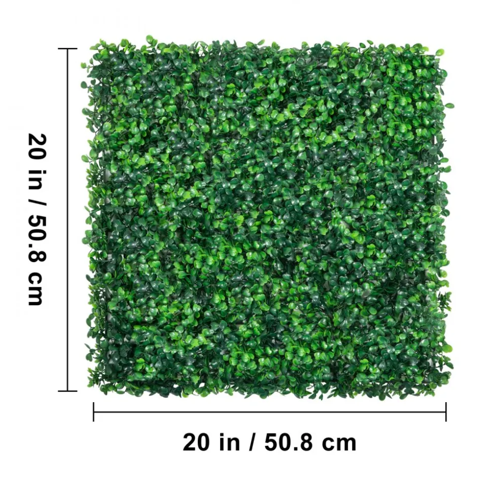 VEVOR 12PCS 20x20inch Artificial Boxwood Panels,Boxwood Hedge Wall Panels,Artificial Grass Backdrop Wall 1.6",Privacy Hedge Screen UV Protected for Outdoor Indoor Garden Fence Backyard