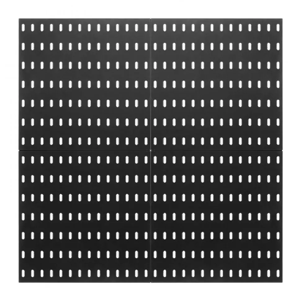 VEVOR Pegboard Combination Kit, 11" x 11" Plastic Pegboard, 4 Panels, Peg Board Wall Organizer Kit with Accessories, for Garage Tool Storage Kitchen Living Room Craft Room Office Bathroom Home, Black