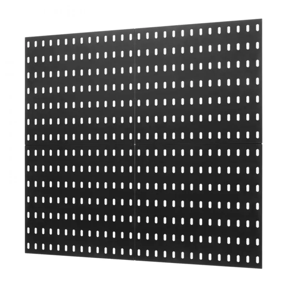 VEVOR Pegboard Combination Kit, 11" x 11" Plastic Pegboard, 4 Panels, Peg Board Wall Organizer Kit with Accessories, for Garage Tool Storage Kitchen Living Room Craft Room Office Bathroom Home, Black