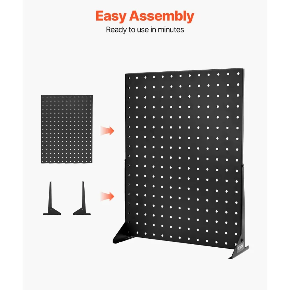 VEVOR Pegboard Display Stand, 17 x 13 in Tabletop Pegboard Display Stand, Accessories Rack Organizer, Thickened Cold-Rolled Steel Peg Board Panel for Grocery Retail Store Jewelry Shop, Black (4 PCS)