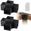 VEVOR Pergola Bracket Kit 6''x6''(Inner Size 5.6x5.6), 2pcs 4-Way Heavy Duty Corner Bracket Woodworks DIY Post Base Kit, Easy Installation Wooden Beams for Gazebos, Patio Pergolas, Log Cabin Outdoor