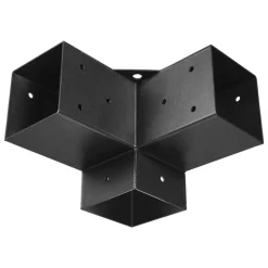 VEVOR Pergola Bracket Kit, 4x4 Inch (Inner Size 3.5x3.5), 4 Pcs 3-Way Heavy Duty Corner Bracket Woodworks DIY Post Base Kit, Easy Installation Wooden Beams for Gazebos, Patio Pergolas, Log Cabin