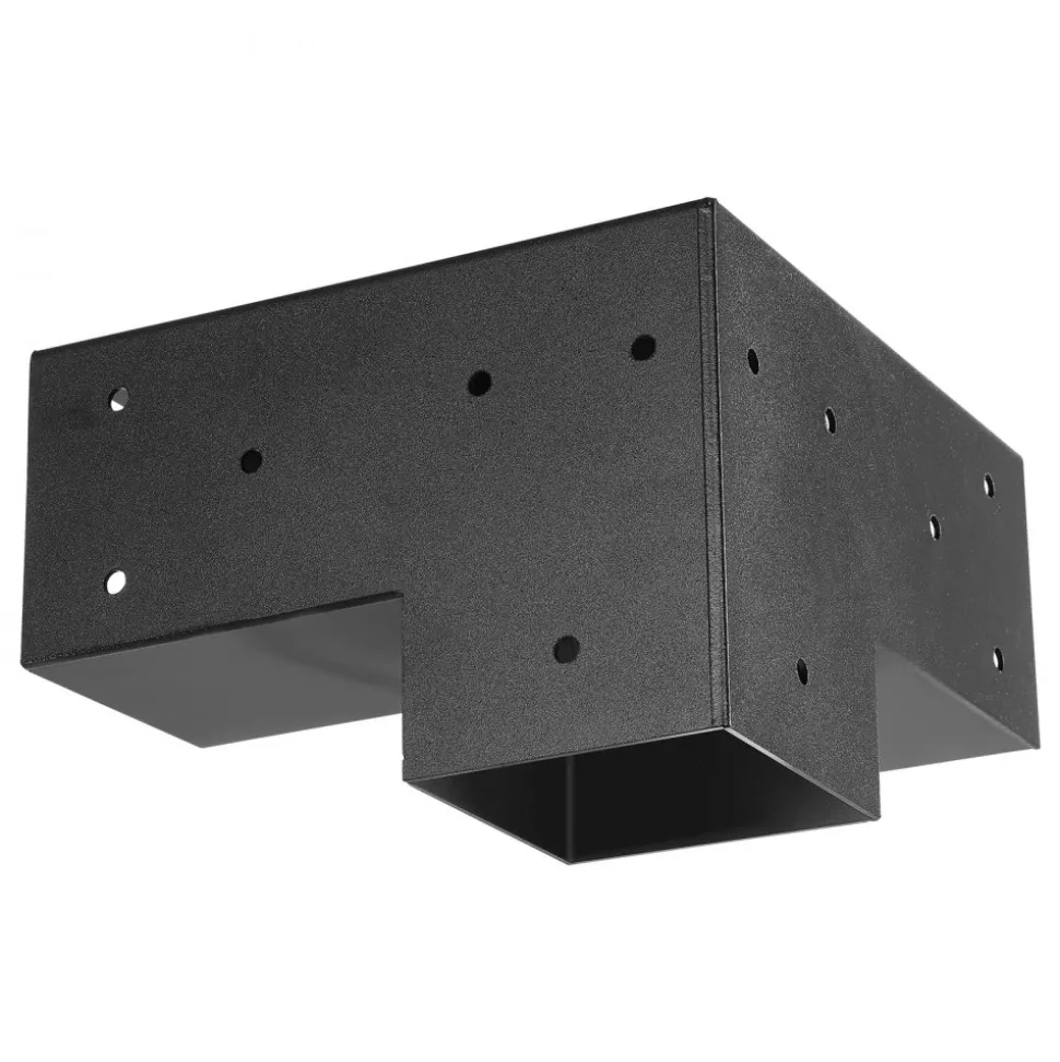 VEVOR Pergola Bracket Kit, 4x4 Inch (Inner Size 3.5x3.5), 4 Pcs 3-Way Heavy Duty Corner Bracket Woodworks DIY Post Base Kit, Easy Installation Wooden Beams for Gazebos, Patio Pergolas, Log Cabin