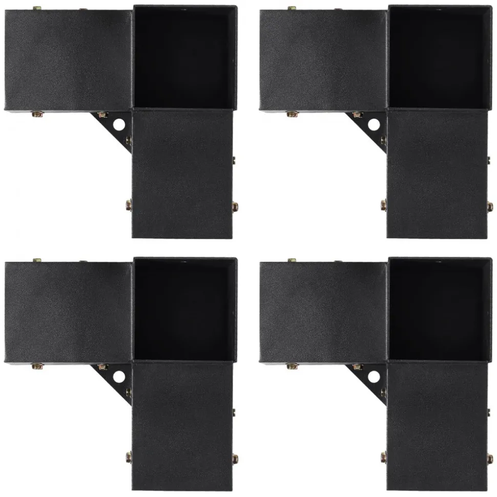 VEVOR Pergola Bracket Kit 4''x4''(Inner Size 3.6x3.6), 4pcs 3-Way Heavy Duty Corner Bracket Woodworks DIY Post Base Kit, Easy Installation Wooden Beams for Gazebos, Patio Pergolas, Log Cabin Outdoor