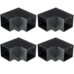 VEVOR Pergola Bracket Kit 6''x6''(Inner Size 5.6x5.6), 4pcs 3-Way Heavy Duty Corner Bracket Woodworks DIY Post Base Kit, Easy Installation Wooden Beams for Gazebos, Patio Pergolas, Log Cabin Outdoor