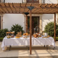 VEVOR Pergola Kit 4-Pack, T-Shaped 4x4 (Actual 3.5x3.5 Inch), 3-Way Pergola Brackets DIY Woodworking Gazebo Bracket Kit with Screws for 3.5x3.5 Inch Wood Beams in Actual Size for Outdoor Party Banquet