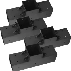 VEVOR Pergola Kit 4-Pack, T-Shaped 4x4 (Actual 3.5x3.5 Inch), 3-Way Pergola Brackets DIY Woodworking Gazebo Bracket Kit with Screws for 3.5x3.5 Inch Wood Beams in Actual Size for Outdoor Party Banquet