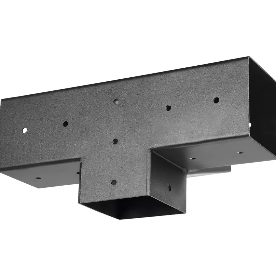 VEVOR Pergola Kit, 4x4 Inch 4-Way Slanted Bracket for 3.5x3.5 Inch Wood Beams in Actual Size, Carbon Steel Pergola Bracket with Post Base and Wall Mount Base, for Outdoor Pergolas, Gazebos, Sheds
