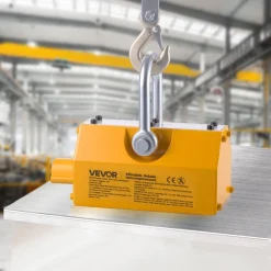 VEVOR Permanent Magnetic Lifter, 1320 lbs Pulling Capacity, Heavy Duty N42 Neodymium Lifting Magnet with Release Handle and Steel Hook, Used in Shop Crane and Hoist, for Lifting Plate Steel, Board